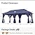 LAUSAINT HOME Outdoor Patio Gazebo 10'x20' with Expansion Bolts, Heavy Duty Party Tent & Shelter with Double Roofs, Mosquito Nettings and Privacy Screens for Backyard, Garden, Lawn, Elegant Navy Blue