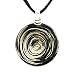 Chuvora Hand Blown Venetian Murano Glass Circular Wave Art Pendant Necklace, 18-20''