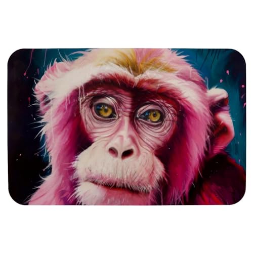 Tapis de bain singe rose séchage rapide et structure fine lavable 50x80 cm