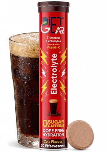 Image of DIET GEAR 0 Sugar, 0 Caffeine Electrolyte Drink Mix | Cola | 5L /20 Glasses of 7 Clean Electrolytes | Instant Daily Hydration for Gym, Heat & Hustle | No BS: No Maltodextrin, No Sucralose, No Artificial Sweeteners | Made for India
