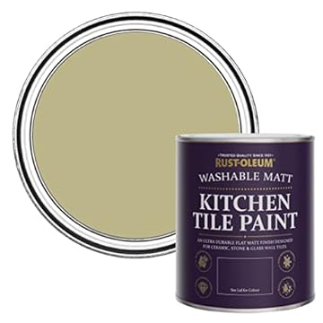 Rust-Oleum Green water resistant Kitchen Tile Paint in Matt Finish - Sage Green 750ml