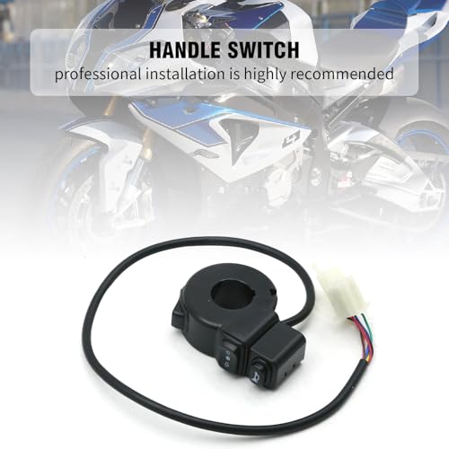 Image of UOIENRT 7 /8 inch 22MM Handlebar Switch, Black Handlebar Switch Horn, Plastic Electronic Turn Signal Switches for Motorcycle Electric Scooter ATV