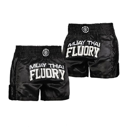 FLUORY Muay Thai Shorts Boxer Shorts Boxing Trunks Kick Martial Arts Training Gym Clothing for Men Women Professional Boxing
