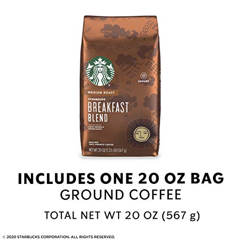 Image of Starbucks Medium Roast Ground Coffee - Breakfast Blend - 100% Arabica - 1 bag (20 oz.) Great Holiday Gift