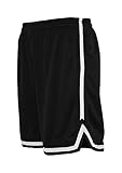 basketball shorts jordan leichtes Meshinnenfutter Urban Classics Stripes Mesh Short in blkblkwht in Größe: L + original Bandana gratis