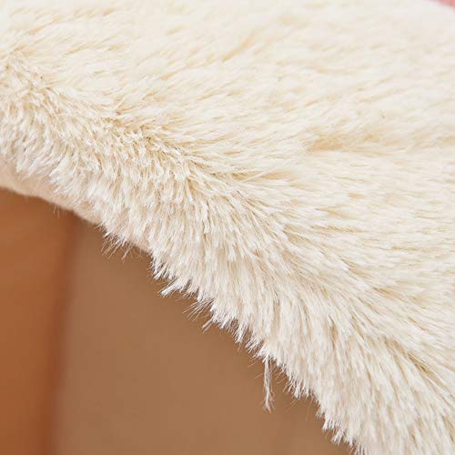 Maison de couchage pour chien et chat rose avec coussin doux et design de grotte pour chat