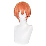 TO KU TOO YUO Hoshizora Cosplay Wigs Short Orange Heat Resistant Synthetic Hair Perucas Cosplay Wig+Wig Cap