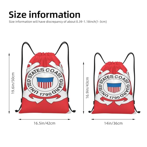 Generic Crazy Coast Guard Drawstring Backpack Gym Sackpack Beach Bag for Women Men, Medium2