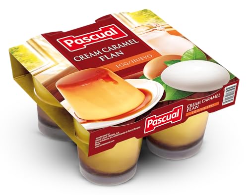 Pascual - Flan de Huevo, 100% Natural sin conservantes. Caja de 6 Pack de 4 x 100g. Total 24 uds