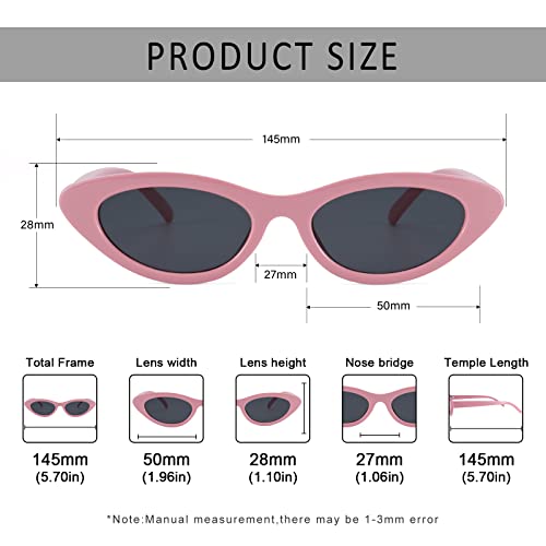 Dollger Womens Fashion Sunglasses 90s Trendy Cat Eyes Retro Black Sun Shades For Small Face4