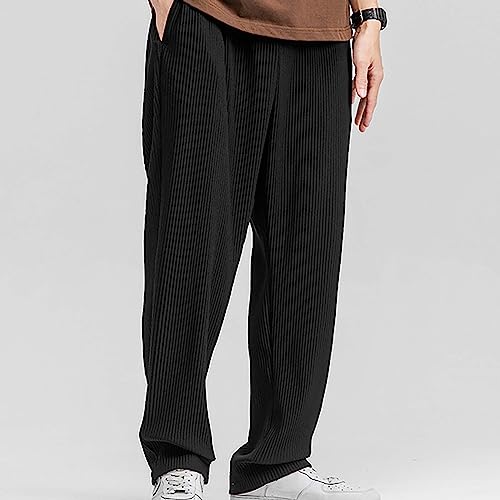 Mens Baggy Sweatpants Cargo Straight Leg Work Trousers Drawstring Oversized Casual Trendy Fit Outfits with Pockets3