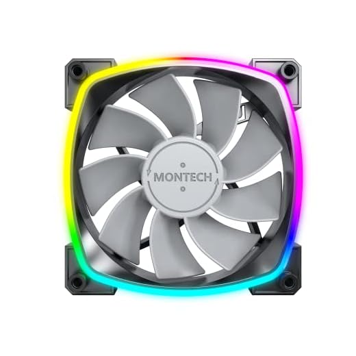 Montech RX 120 ARGB Reversed Fan 1600PWM, High-End Durability, Silent Performance, and Stunning ARGB Design (120mm, Black)