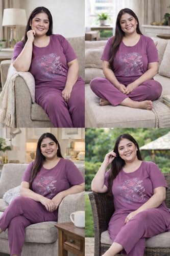 Image of RYSH Women's Printed Cotton Plus Size Longline T-Shirt with Pockets | Cotton fabric - soft longline T-shirt with easy plus-size fit