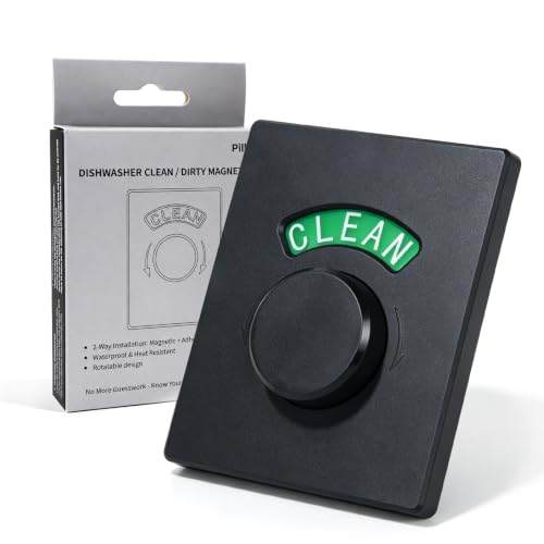 Pilloze Clean Dirty Magnet for Dishwasher, Rotating Knob Dishwasher Sign