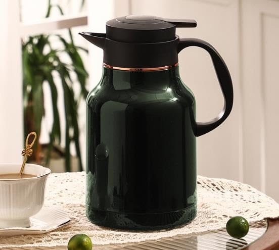Jarra de café térmica de 1,8 L de acero inoxidable - Jarras de café calientes de 36 horas para bebidas frías y calientes - Jarras de café isotérmicas para mantener el café caliente/frío (D)