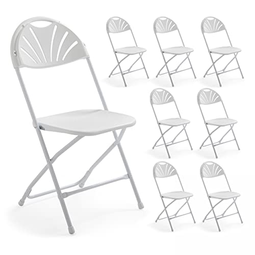REKKEM LOT DE 8 CHAISES PLIANTES AJOUREES BLANCHES
