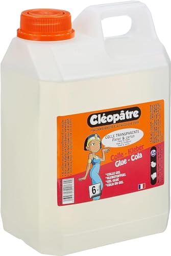 Cléopatre - Transparenter Kleber - Nachfüllpackung - Einfache, präzise und gleichmäßige Anwendung - Lösungsmittelfrei, Reinigung mit Wasser - Ab 6 Jahren - 2KG