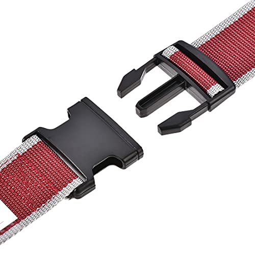 Image of uxcell Luggage Strap Suitcase Belt with Buckle Label, 2x78 2Mx5cm Adjustable PP Travel Bag Packing Accessory, Red Gray