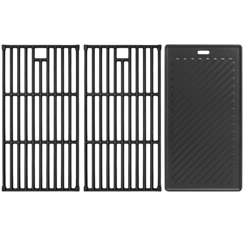 Image of SafBbcue Replacement Parts for Monument Grill 35633 41847NG 24367 24633 17842 4-Burner Gas Grill, Cast Iron Cooking Grids & Reversible Griddle for Monument Grills 97888 96333 Accessories