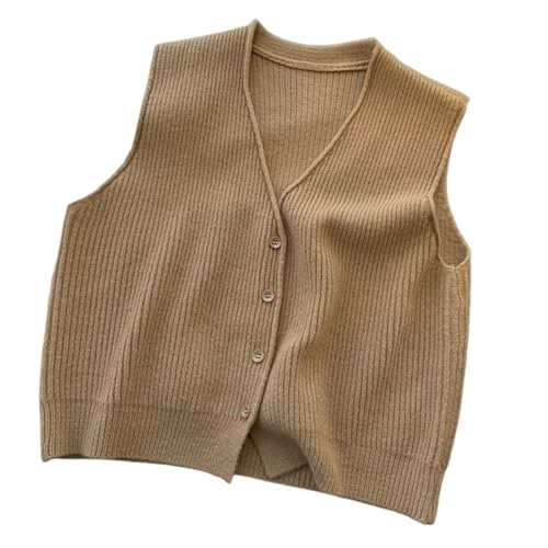 Beralst Women's Button Front V Neck Sleeveless Knit Sweater Vest