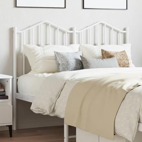 Rantry White Metal Headboard for Beds Cover
