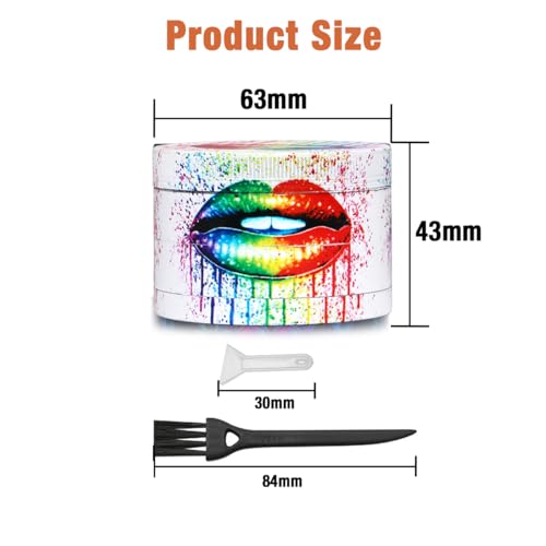 Grande Grinder Especias 63mm(2.5 "), Spespo Metálico Grinder Hierbas y Especias con Rascador Polen (Lips) - imagen 6