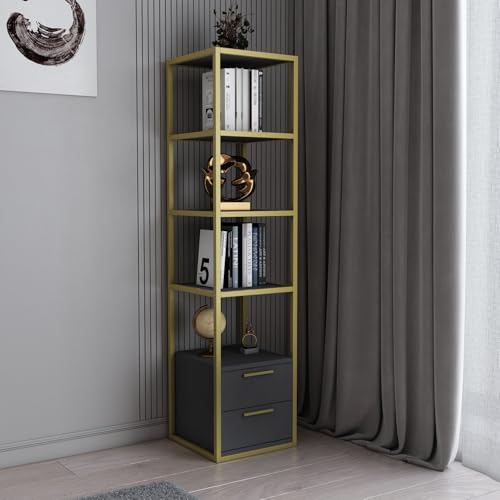 Bookshelf Taglia Unica antracite oro
