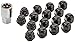 Rays 19HEX Rock & amp; nut set Short 4 M12 Ã— 1.25 black 22mm 74082000005BK for Hall
