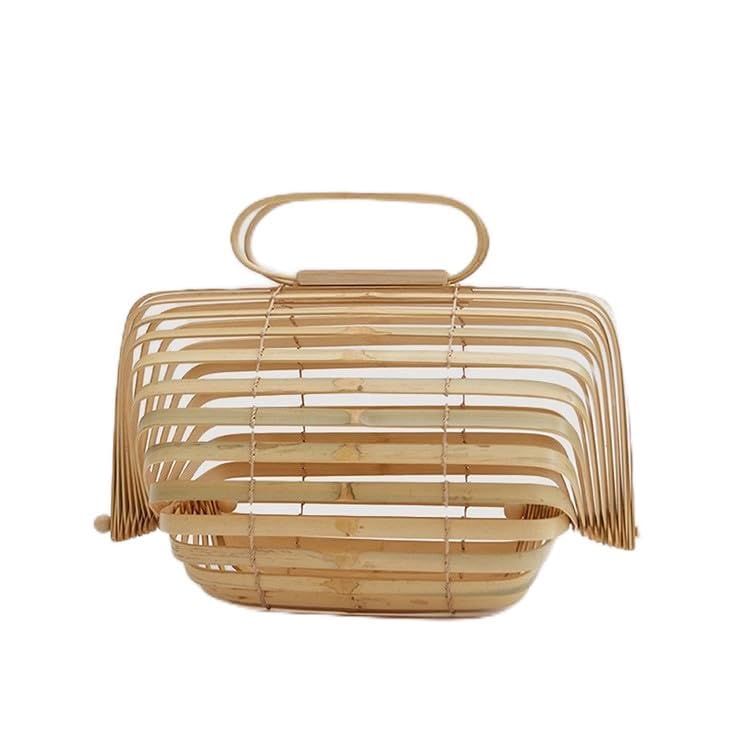 Bolso Tote de Bambú Grande, Hecho a Mano, Natural miniatura 1