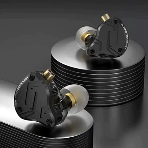 Image of KZ Acoustics KZ ZS10 Pro X Wired IEM In Ear Earphone with Mic, High-Performance 1 Dynamic Driver 4 Balanced Armature Noise Isolation with Tangle free 2Pin Detachable Cable with Leatherette Case(Black)