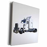 3dRose Museum Grade Canvas Wrap - White Semi Truck In Three Quarter View Graphics Trucking
