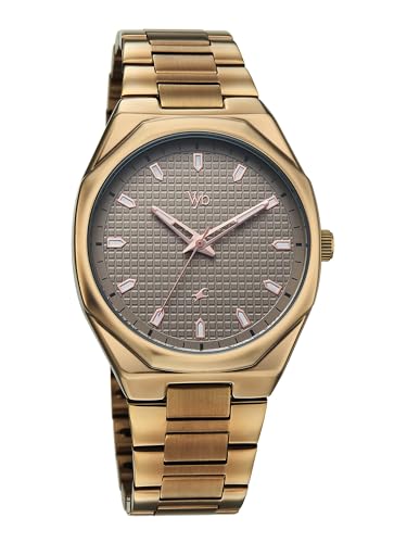 Image of Fastrack Vyb Nimbus with Quartz Analog Grey Dial Khaki Zinc Alloy Strap Watch for Men - FV30043QM02W