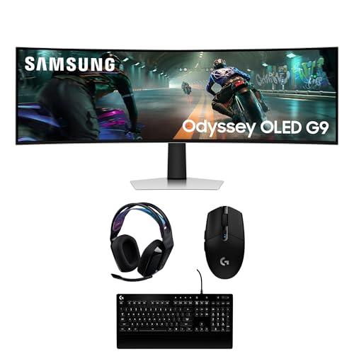 Image of Samsung LS49DG910SNXZA 49 inch G91SD Odyssey 144Hz Curved Gaming Monitor with G535 Headset, G213 Keyboard, and G305 Mouse (2024)
