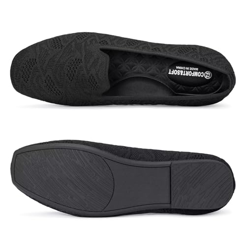 Image of Frank Mully Women's Loafer Flats Square Toe Comfortable Office Work Shoes, Cute Penny Loafer Slip On Walking Driving Shoes