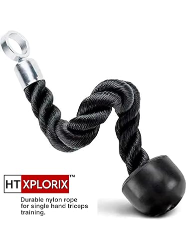 Image of Nylon Triceps Rope Single Grip Durable Cable Attachment for Tricep Pushdowns & Arm Workouts