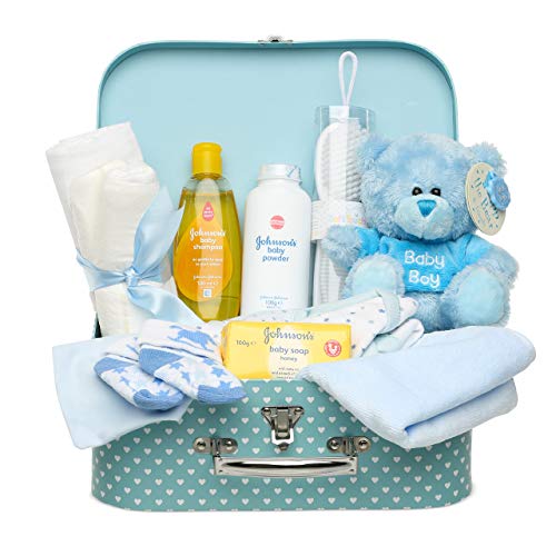 Baby Box Shop Baby Shower Gifts Boy - 12 pcs Newborn Essentials for New Born Baby Boy Gifts - New Baby Boy Gifts Set, Newborn Baby Boy Hamper Gift for Baby Boy - Newborn Baby Boy Gifts Set - Blue