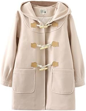 Tiener Meisjes Duffle Jas Leuke Hoorn Knopen Winter Casual