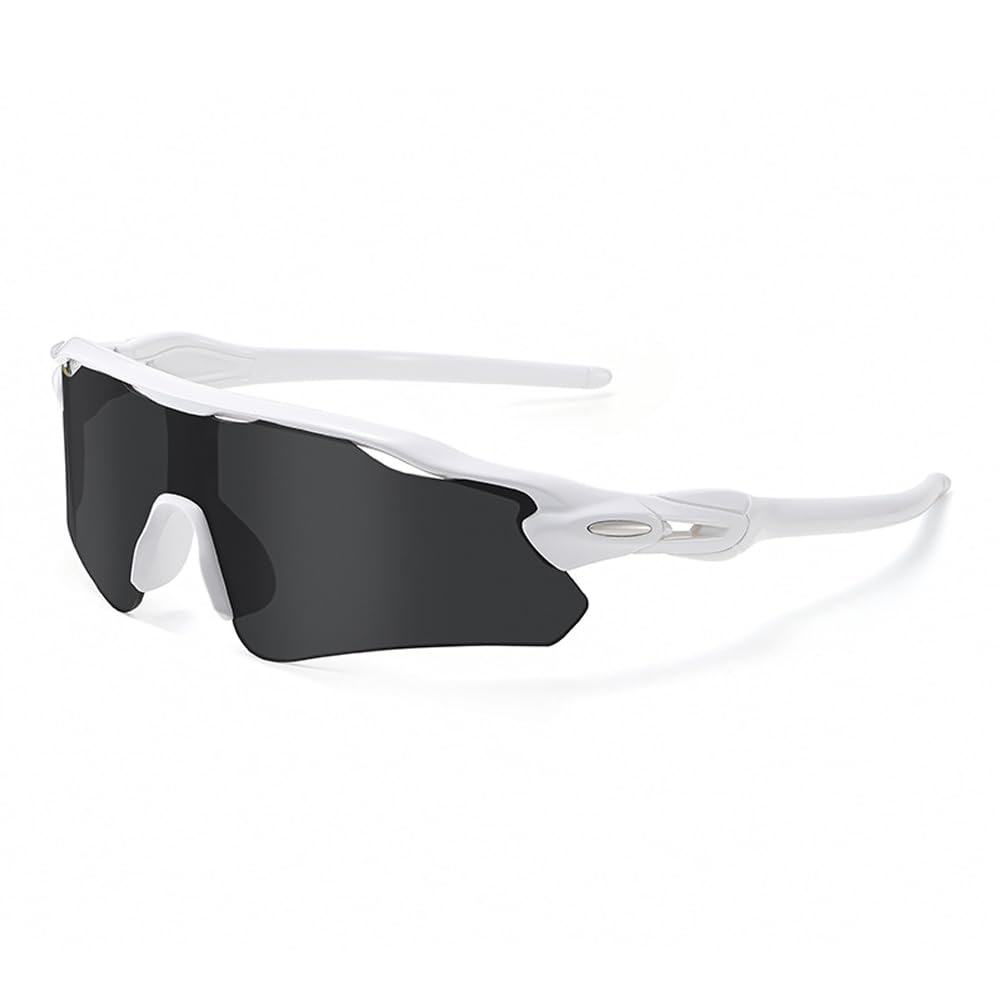 hermaner Semi-Rimless Sports Sunglasses Mens Women UV400 Protection Irregular One Coated Lens Windproof Goggles Personality Sunnies Cycling Running Skiing Mountaineer