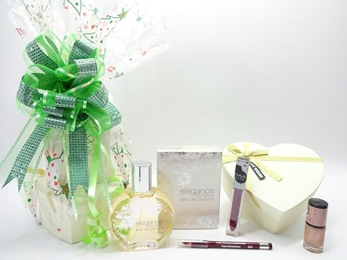 Kit de parfum et de maquillage Elegance For Her | Coffret cadeau maquillage yeux et lèvre