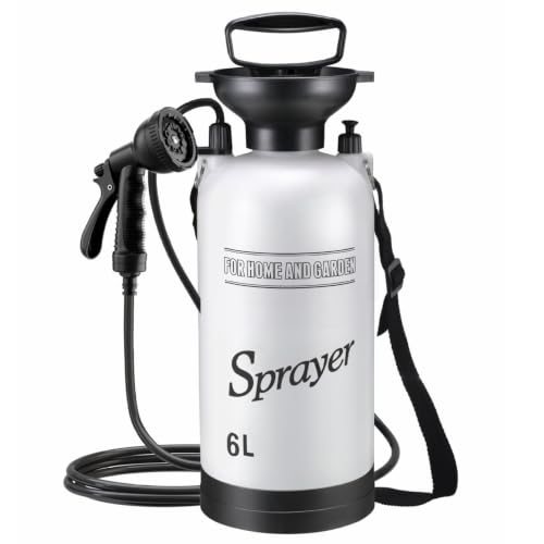 Ducha portátil para camping, ducha portátil de 6L con cabezal rociador de 10 modos y manguera de 9.84 pies para jardín, picnic, senderismo, playa y limpieza de autos.