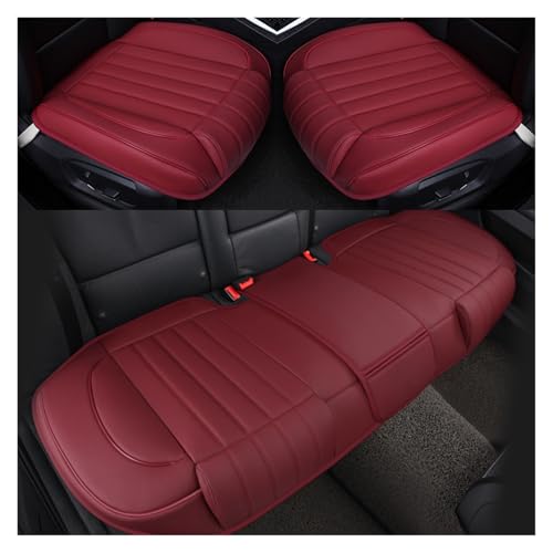 Housse de siège voiture cuir PU universelle rouge - Set complet avant et arrière auto