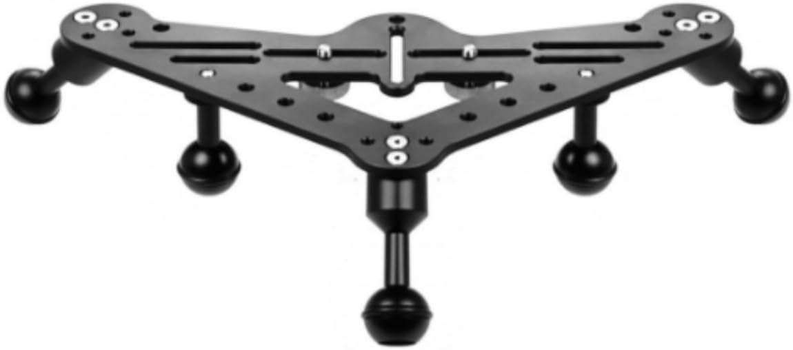 Professional Camera Base Tray with 5 Support Feet, Black Aluminum Photography Mount