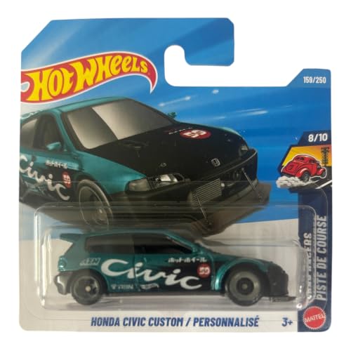 Image of Hot Wheels Honda Civic Custom [Teal] Drag Racers 8 /10, 159 /250-1:64 Scale Diecast Toy Vehicle