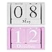 Produktbild Himetsuya 2pc Holzkalender Desktop-Kalender Holzblöcke Design Monat Datum Anzeige Ewige Kalender Home Office Dekor -Weiß & Pink