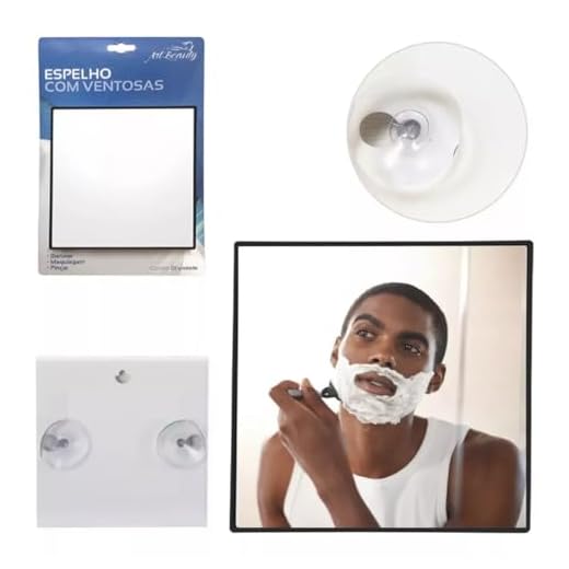 Espelho Com Ventosa 14cm Barba Depilar De Baixo Do Chuveiro Box Maquiar