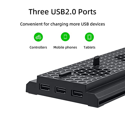 Mcbazel Vertical Cooling Stand For Xbox One X, Cooling Fan Stand With 3 Usb Ports And Light Bar Compatible With Xbox One X Console Only - Black #TOP5