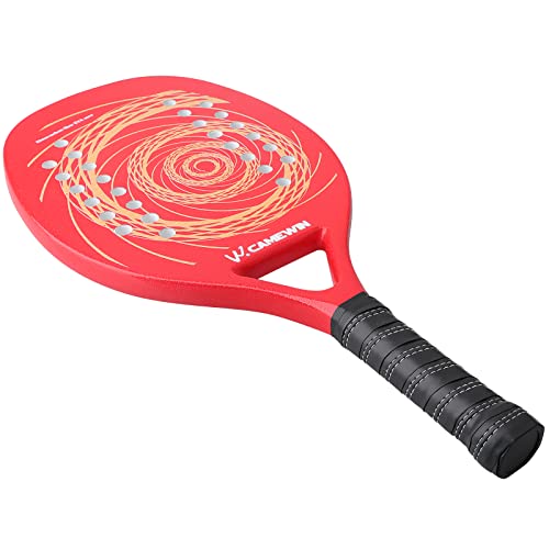 Lhyxuuk Raquete De Beach Tennis Tecnológica Fibra Carbon Profissional (Vermelho)