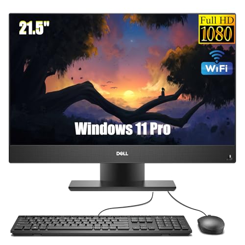 Dell Optiplex 5270 All-in-One Desktop Computer PC, Mit 21.5-Zoll-Monitor, Intel Core i3-9100, 16GB RAM, 256GB SSD, WiFi, Bluetooth, US QWERTY Tastatur, Windows 11 Pro (Generalüberholt)