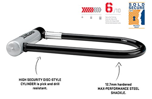 Kryptonite Kryptolok Mini-7 12.7Mm U-Lock Bicycle Lock With Flexframe-U Bracket & Kryptoflex 410 10Mm Looped Bike Security Cable , Black & Steel #TOP2