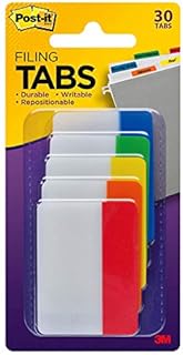 Post-it Tabs, 2 in, Solid, Assorted Colors, 6 Tabs/Color, 5 Colors, 30 Tabs/Pack (686-ROYGB)